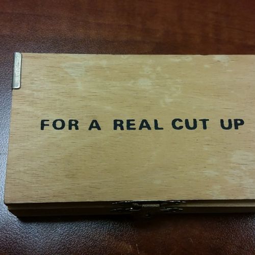FOR A REAL CUT UP box and blade.